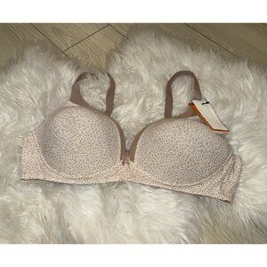 Warners Invisible Bliss Cotton Wire Free Bra with Lift 40B Animal Print RN0141A